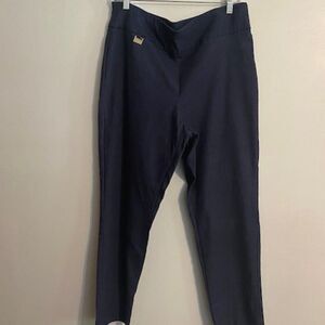 Alice + Olivia Blue Highrise Straight pull-on pants, size 14